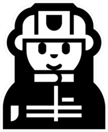 Female Firefighter Character Icon Sticker