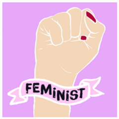 Female Fist Fighting For Equality Sticker