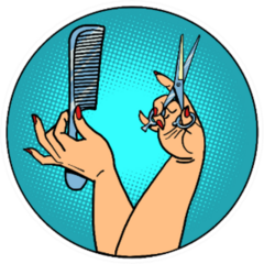 Female Hairdresser Professional Stylist Comic Sticker