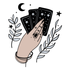 Female Hand Holds Magic Tarot Cards Sticker
