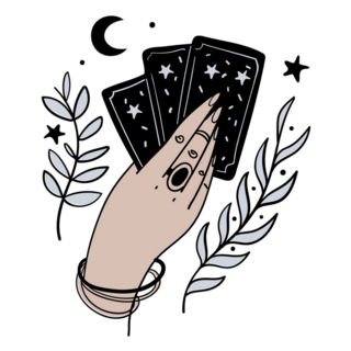 Female Hand Holds Magic Tarot Cards Sticker