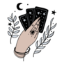 Female Hand Holds Magic Tarot Cards Sticker