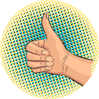 Female Hand Pop Art Thumb Up Sticker