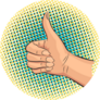 Female Hand Pop Art Thumb Up Sticker