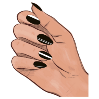Female Hand With Beautiful Black Manicure Sticker