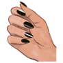 Female Hand With Beautiful Black Manicure Sticker