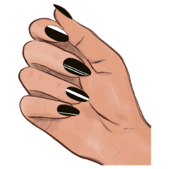 Female Hand With Beautiful Black Manicure Sticker