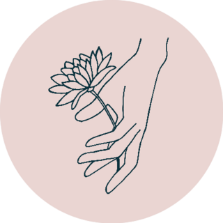 Female Hand With Flower On Pink Sticker
