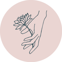 Female Hand With Flower On Pink Sticker