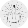 Female Hand With Middle Finger Sunburst Sticker