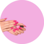 Female Hands With Pink Nails Sticker 