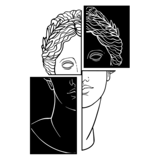 Female Head Of A Greek Statue Geometric Sticker