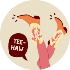 Female Legs In Cowboy Boots Yee Haw Sticker