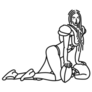 Female Line Art American Football Sticker
