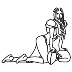 Female Line Art American Football Sticker