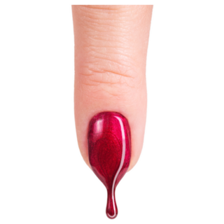Female Nails Painted Red Polish Dripping Sticker