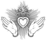 Female Open Hands Around Sacred Heart Of Jesus Sticker