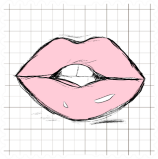Female Pale Pink Lips Sticker