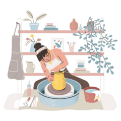 Female Potter Scene Sticker