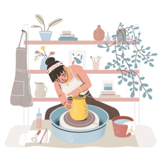 Female Potter Scene Sticker