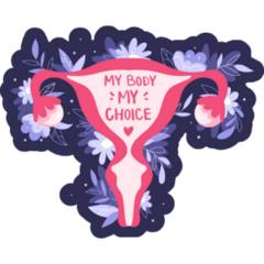 Female Power My Body My Choice Lettering Sticker