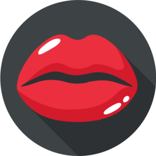 Female Red Lips Icon Sticker