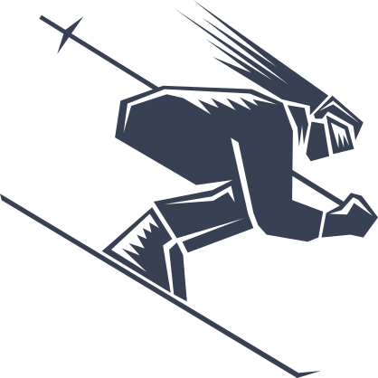 Female Skier Crouching Downhill Sticker