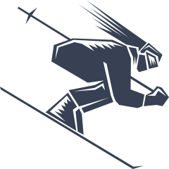 Female Skier Crouching Downhill Sticker