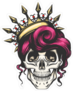 Female Skull With A Crown And Long Hair Sticker