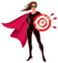 Female Superhero Holding Target Sticker