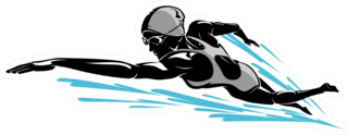 Female Swimming Front Crawl Sticker