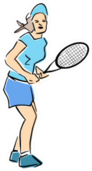 Female Tennis Player With Racket Sticker
