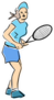 Female Tennis Player With Racket Sticker