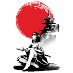 Female Warrior Pagoda Sticker