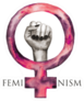 Feminism Watercolor Symbol And Hand In Pink Sticker