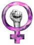 Feminism Watercolor Symbol Icon Hand In Purple Sticker