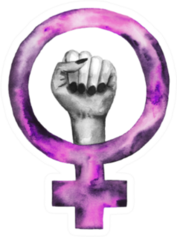 Feminism Watercolor Symbol Icon Hand In Purple Sticker