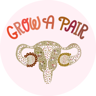 Feminist Grow A Pair Uterus Sticker