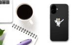 Fencer Mouse Sticker on a Phone (New) example