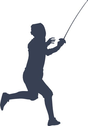 Fencer Running Sticker