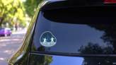 Fencing Blob Sticker on a Rear Car Window (New) example