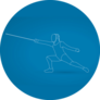 Fencing Blue Sticker
