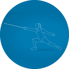 Fencing Blue Sticker