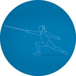 Fencing Blue Sticker