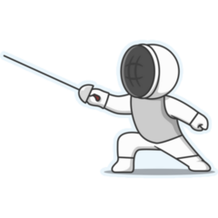 Fencing Character Sticker