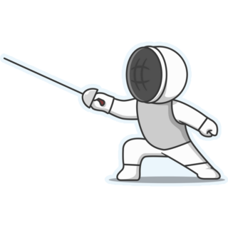Fencing Character Sticker