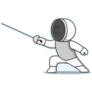 Fencing Character Sticker