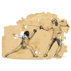 Fencing Duel Sticker
