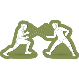 Fencing Fighter Green Sticker