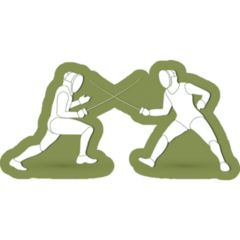 Fencing Fighter Green Sticker